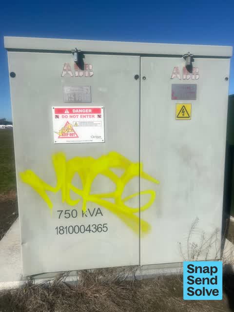 Graffiti on a cabinet, pole or railway asset, a report photo