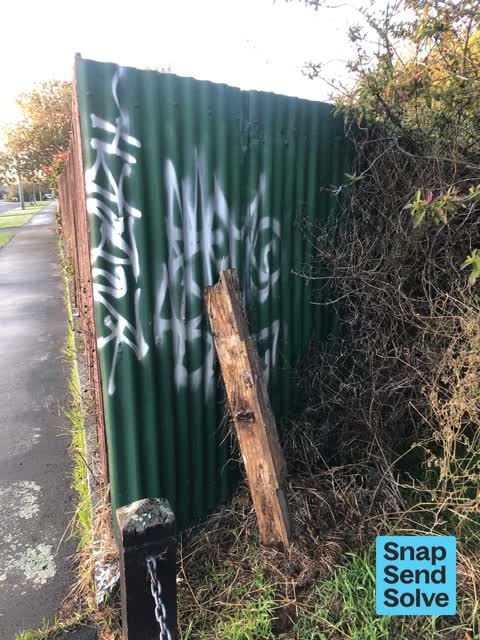Graffiti on a fence, building or structure, a report photo