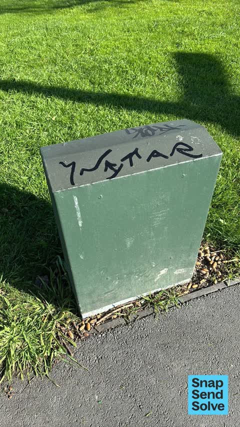 Graffiti on a cabinet, pole or railway asset — a report photo