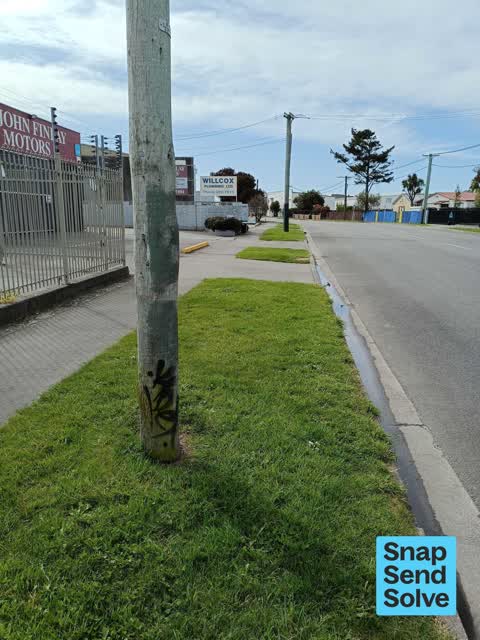 Graffiti on a cabinet, pole or railway asset — a report photo