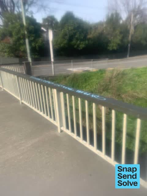 Graffiti on a road, footpath or bridge, a report photo