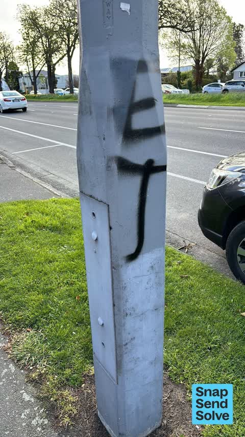 Graffiti on a cabinet, pole or railway asset, a report photo