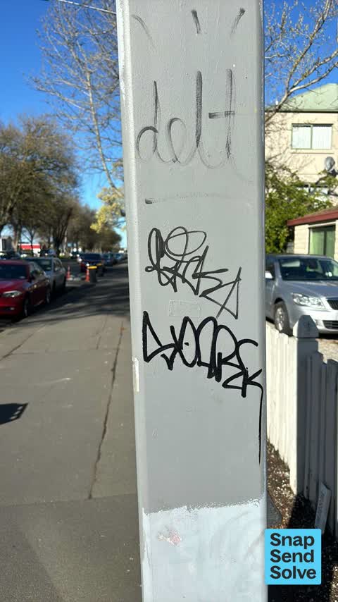 Graffiti on a sign, mural or public art, a report photo