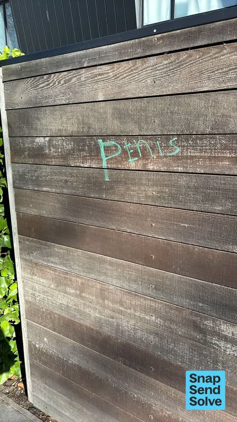 Graffiti on a fence, building or structure, a report photo