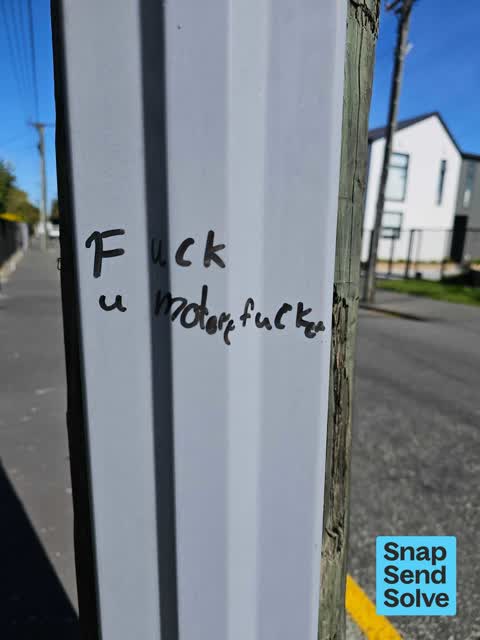 Graffiti on a cabinet, pole or railway asset, a report photo