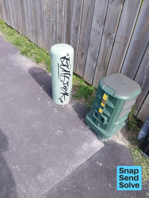 Graffiti on a road, footpath or bridge, a report photo