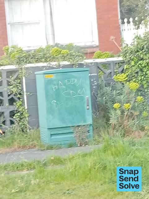 Graffiti on a fence, building or structure, a report photo