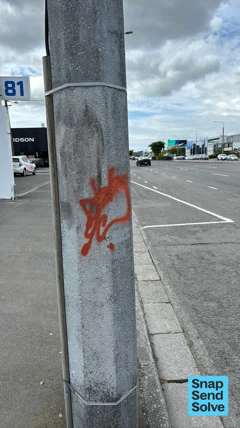 Graffiti on a cabinet, pole or railway asset, a report photo