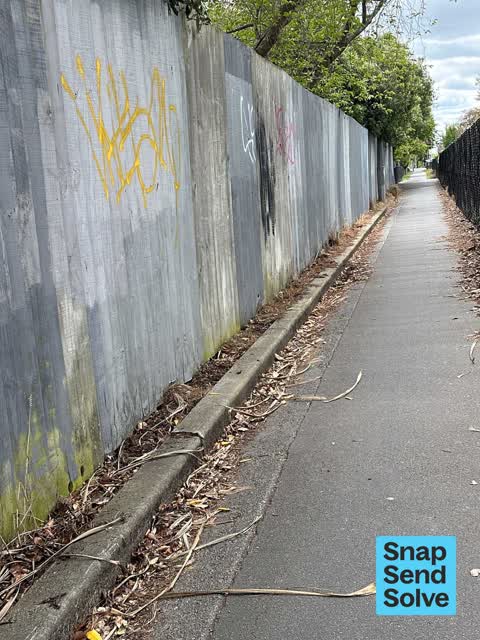 Graffiti on a fence, building or structure, a report photo