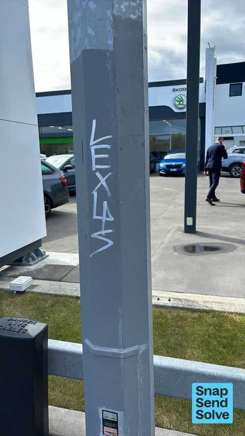 Graffiti on a cabinet, pole or railway asset, a report photo