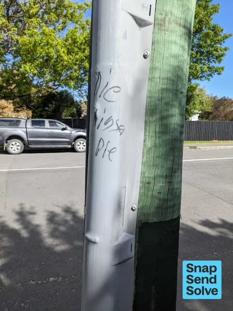 Graffiti on a cabinet, pole or railway asset, a report photo
