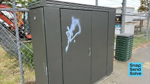 Graffiti on a cabinet, pole or railway asset — a report photo