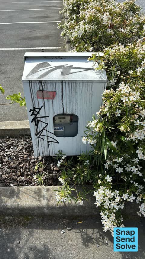 Graffiti on a cabinet, pole or railway asset — a report photo