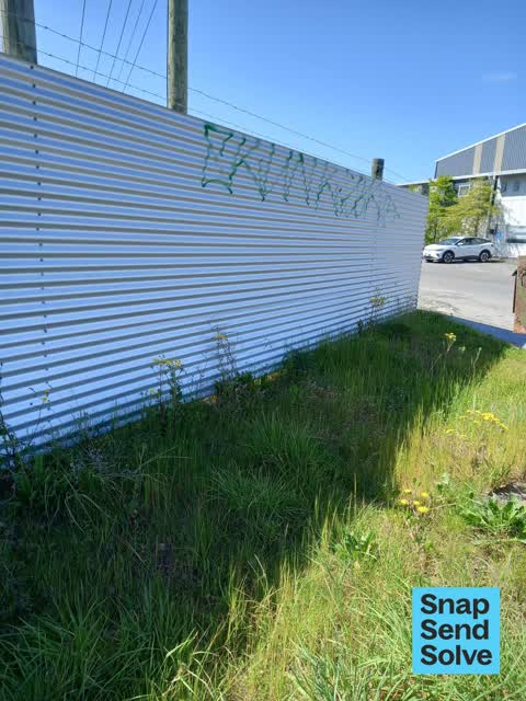 Graffiti on a fence, building or structure, a report photo