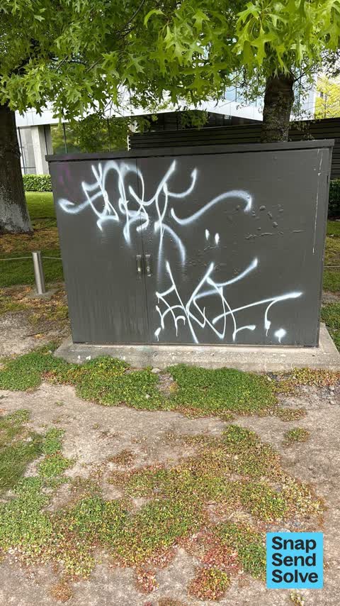 Graffiti on a cabinet, pole or railway asset — a report photo