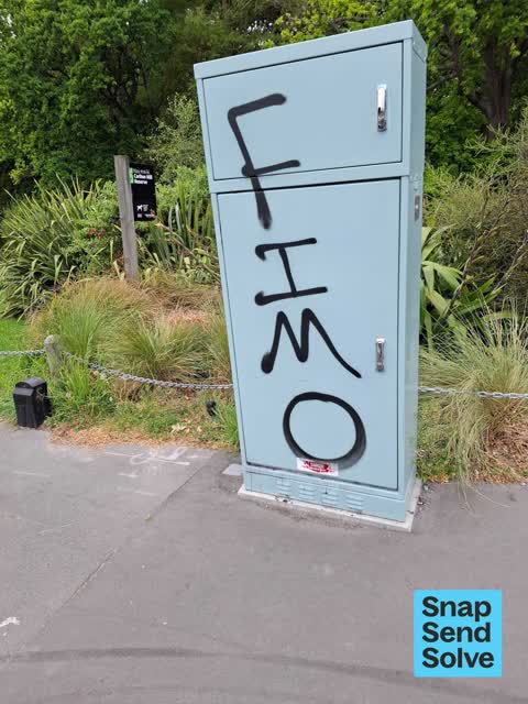 Graffiti on a cabinet, pole or railway asset — a report photo