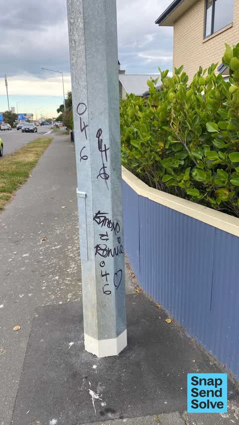 Graffiti on a cabinet, pole or railway asset, a report photo