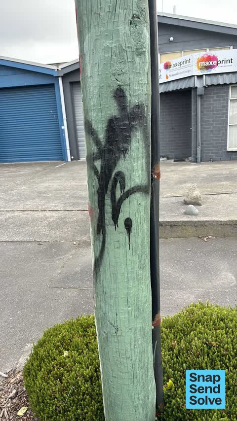 Graffiti on a cabinet, pole or railway asset, a report photo