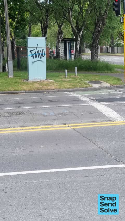 Graffiti on a cabinet, pole or railway asset, a report photo