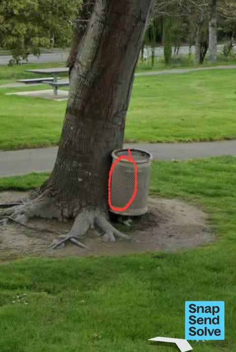 Graffiti on a playground or in a park, a report photo