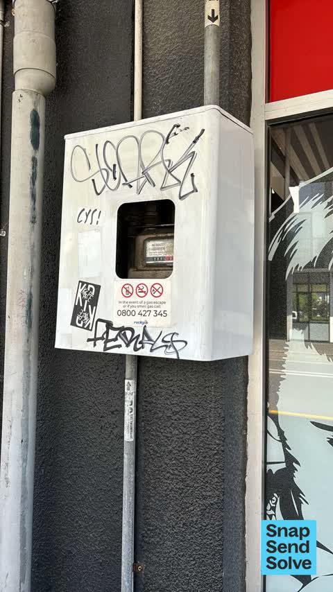 Graffiti on a cabinet, pole or railway asset, a report photo