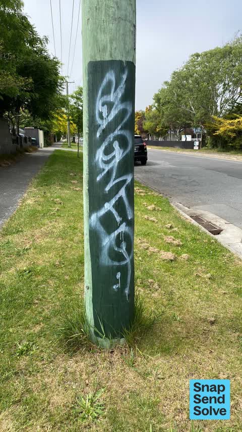 Graffiti on a cabinet, pole or railway asset, a report photo