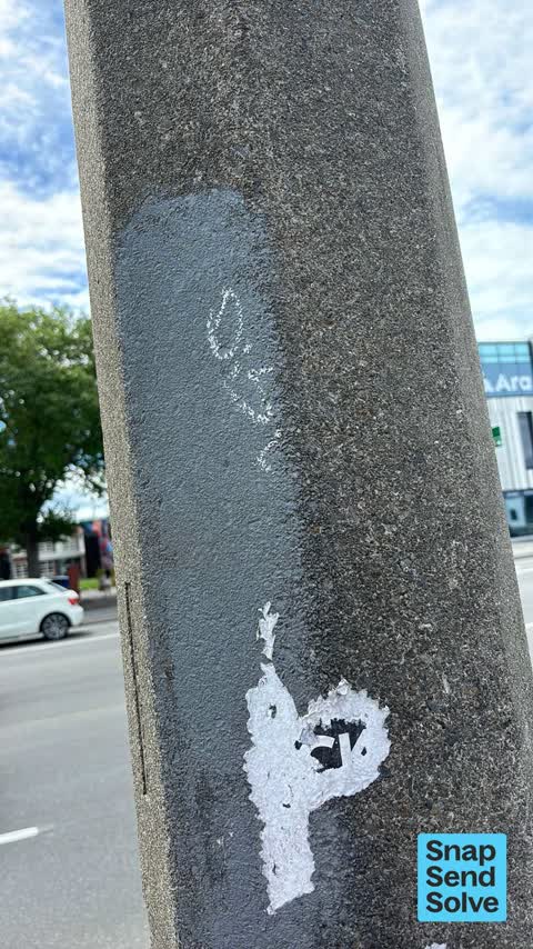 Graffiti on a cabinet, pole or railway asset, a report photo