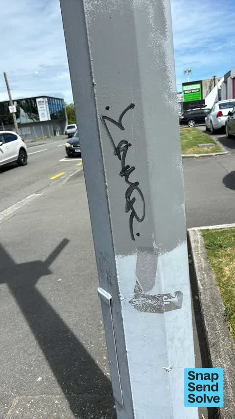 Graffiti on a cabinet, pole or railway asset, a report photo
