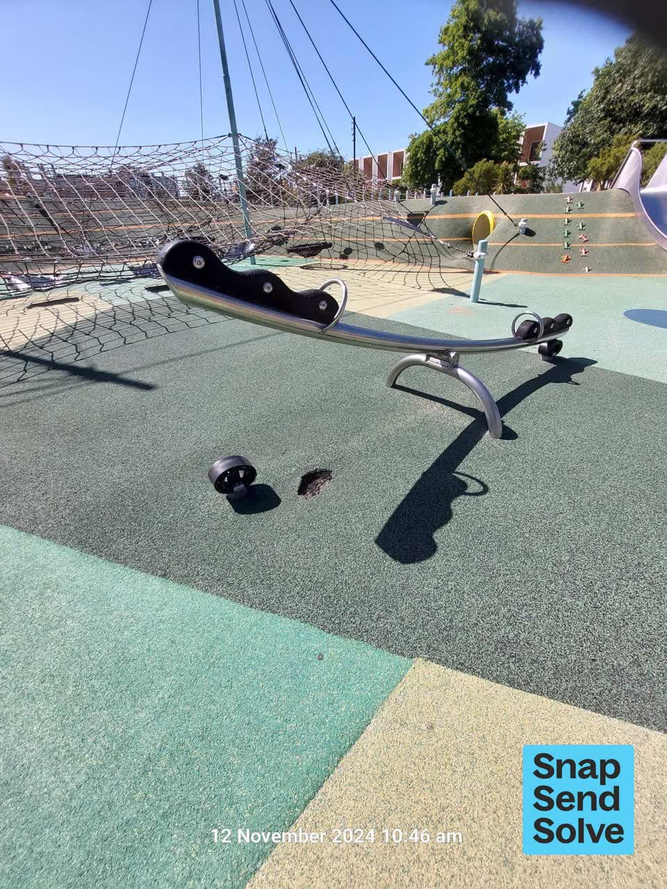 The photograph attached to this playground equipment report