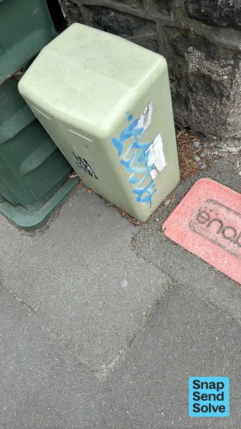 Graffiti on a cabinet, pole or railway asset, a report photo