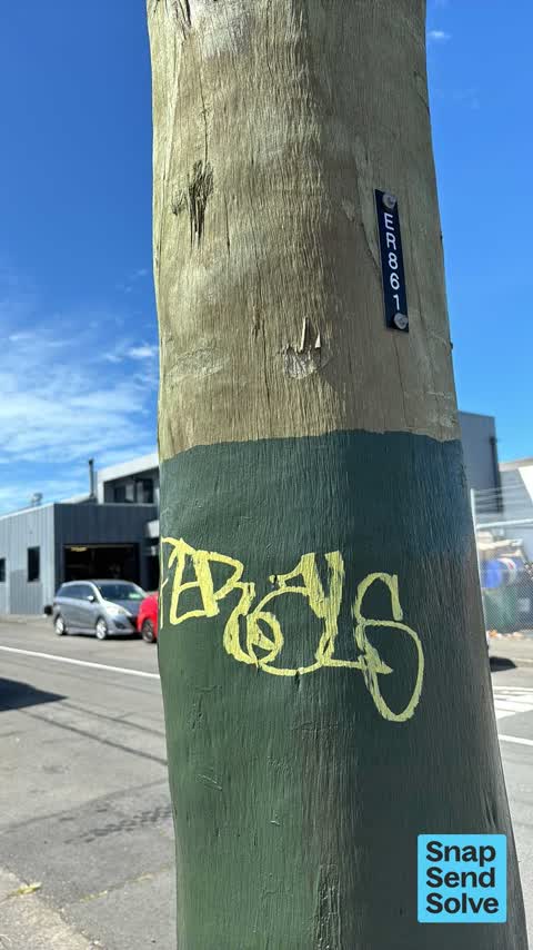 Graffiti on a cabinet, pole or railway asset, a report photo
