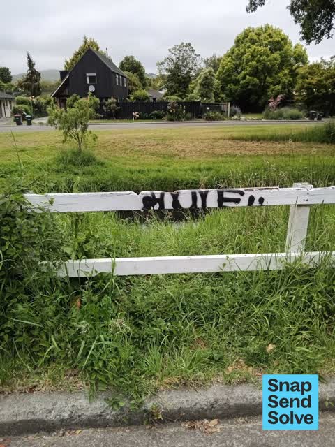 Graffiti on a fence, building or structure — a report photo
