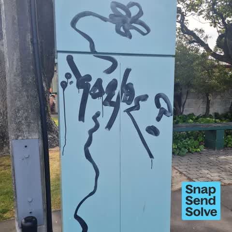 Graffiti on a cabinet, pole or railway asset — a report photo