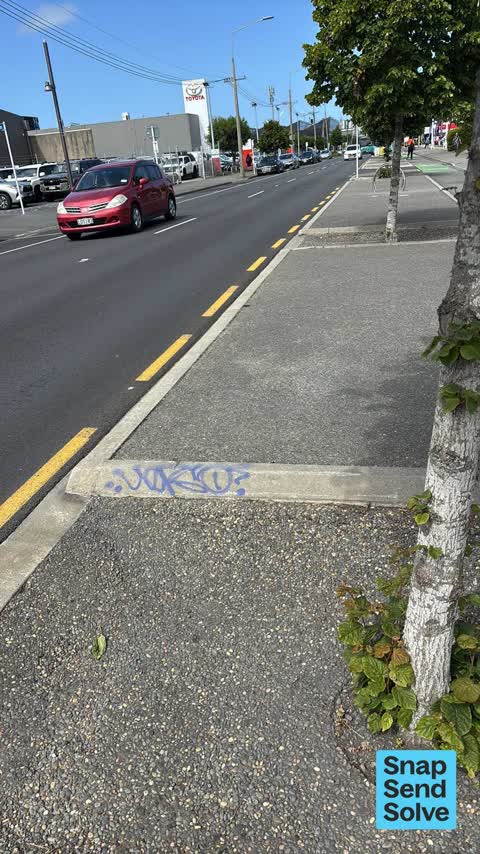 Graffiti on a road, footpath or bridge, a report photo
