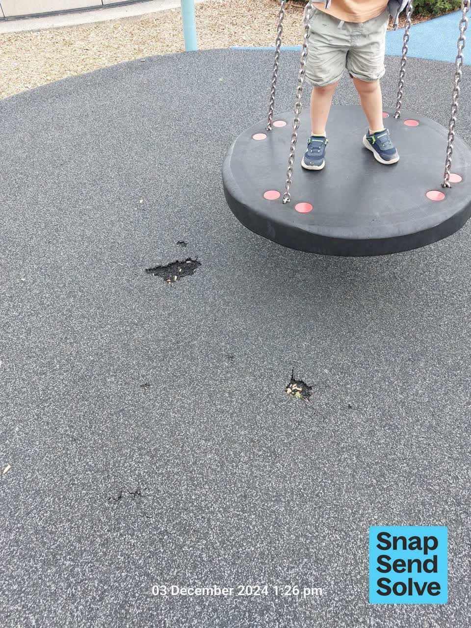 The photograph attached to this playground equipment report