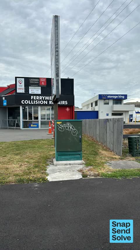 Graffiti on a cabinet, pole or railway asset — a report photo