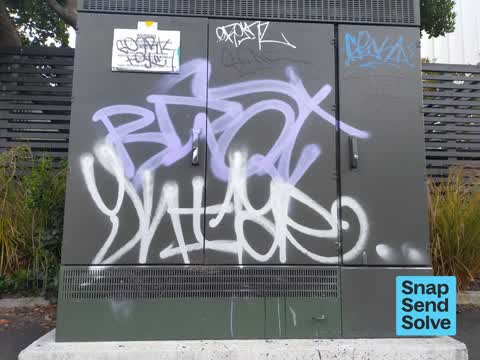 Graffiti on a cabinet, pole or railway asset — a report photo