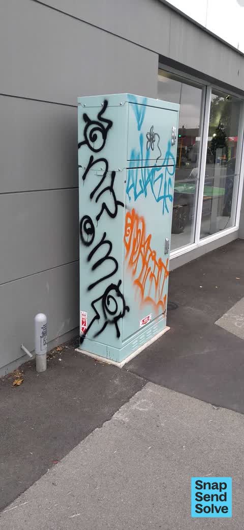 Graffiti on a cabinet, pole or railway asset, a report photo