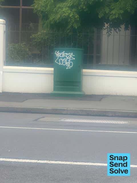 Graffiti on a cabinet, pole or railway asset, a report photo