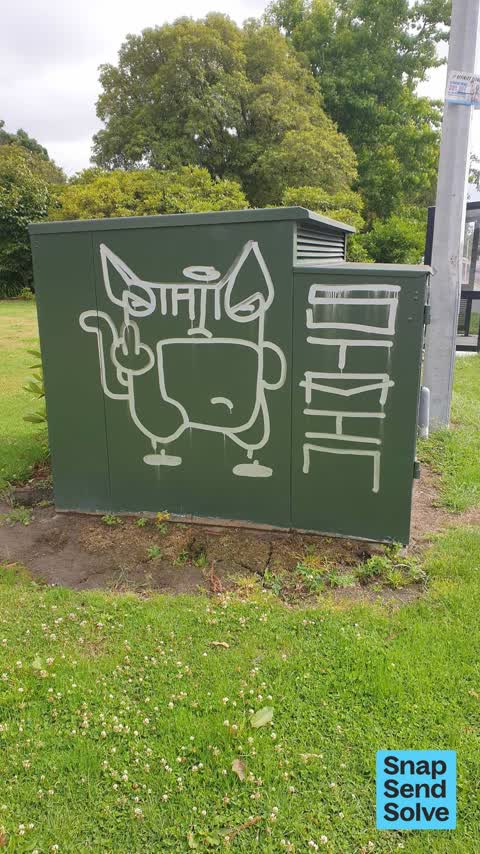 Graffiti on a cabinet, pole or railway asset, a report photo