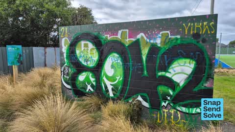 Graffiti on a playground or in a park, a report photo