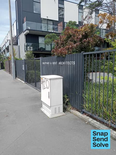 Graffiti on a cabinet, pole or railway asset, a report photo