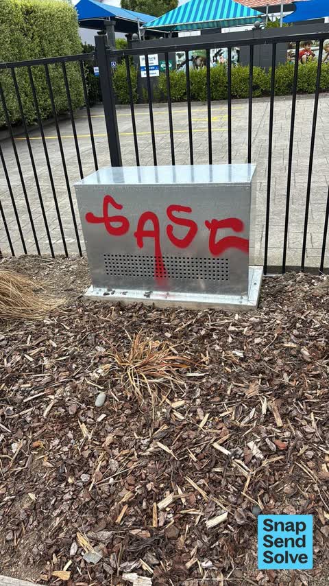 Graffiti on a cabinet, pole or railway asset, a report photo