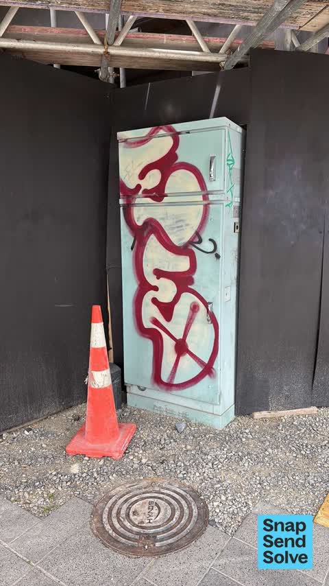 Graffiti on a cabinet, pole or railway asset — a report photo