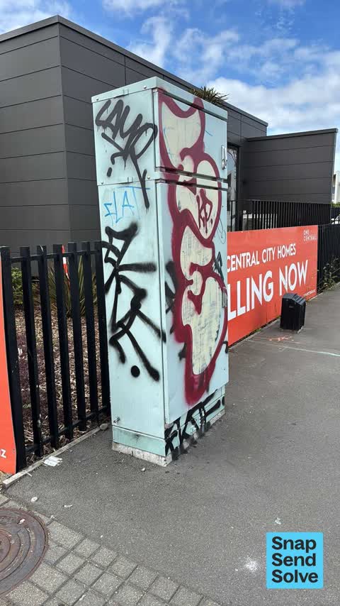 Graffiti on a cabinet, pole or railway asset — a report photo