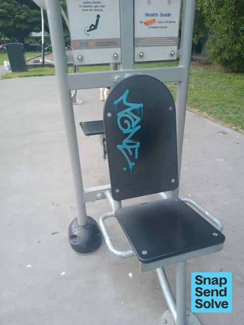Graffiti on a cabinet, pole or railway asset — a report photo