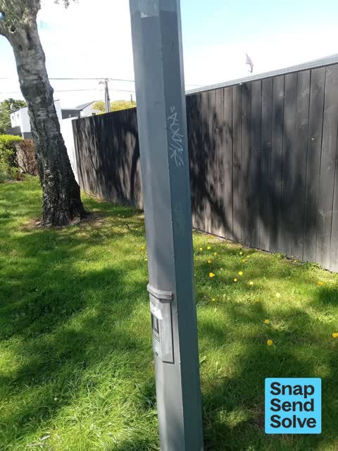 Graffiti on a cabinet, pole or railway asset, a report photo