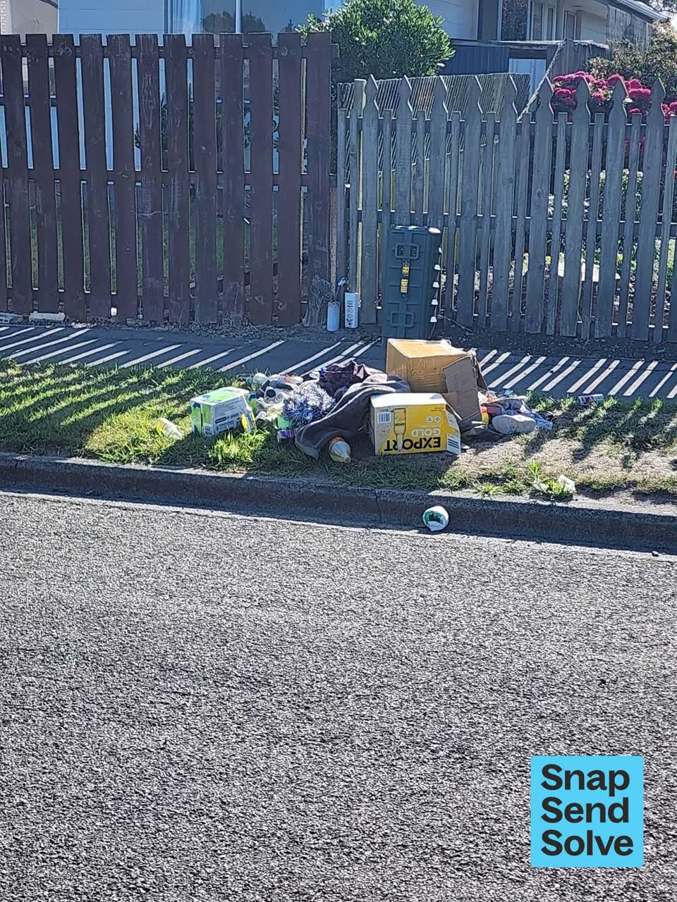 The photograph attached to this dumped rubbish report