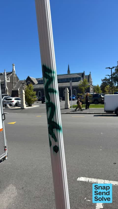 Graffiti on a sign, mural or public art, a report photo