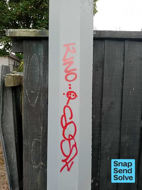 Graffiti on a cabinet, pole or railway asset, a report photo